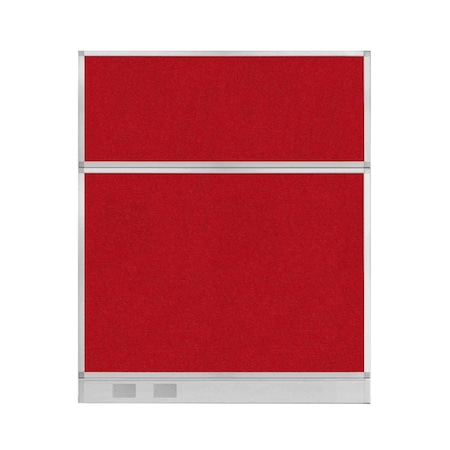 Versare Hush Panel Configurable Cubicle Partition 5' x 6' Red Fabric w/ Cable Channel 1856419